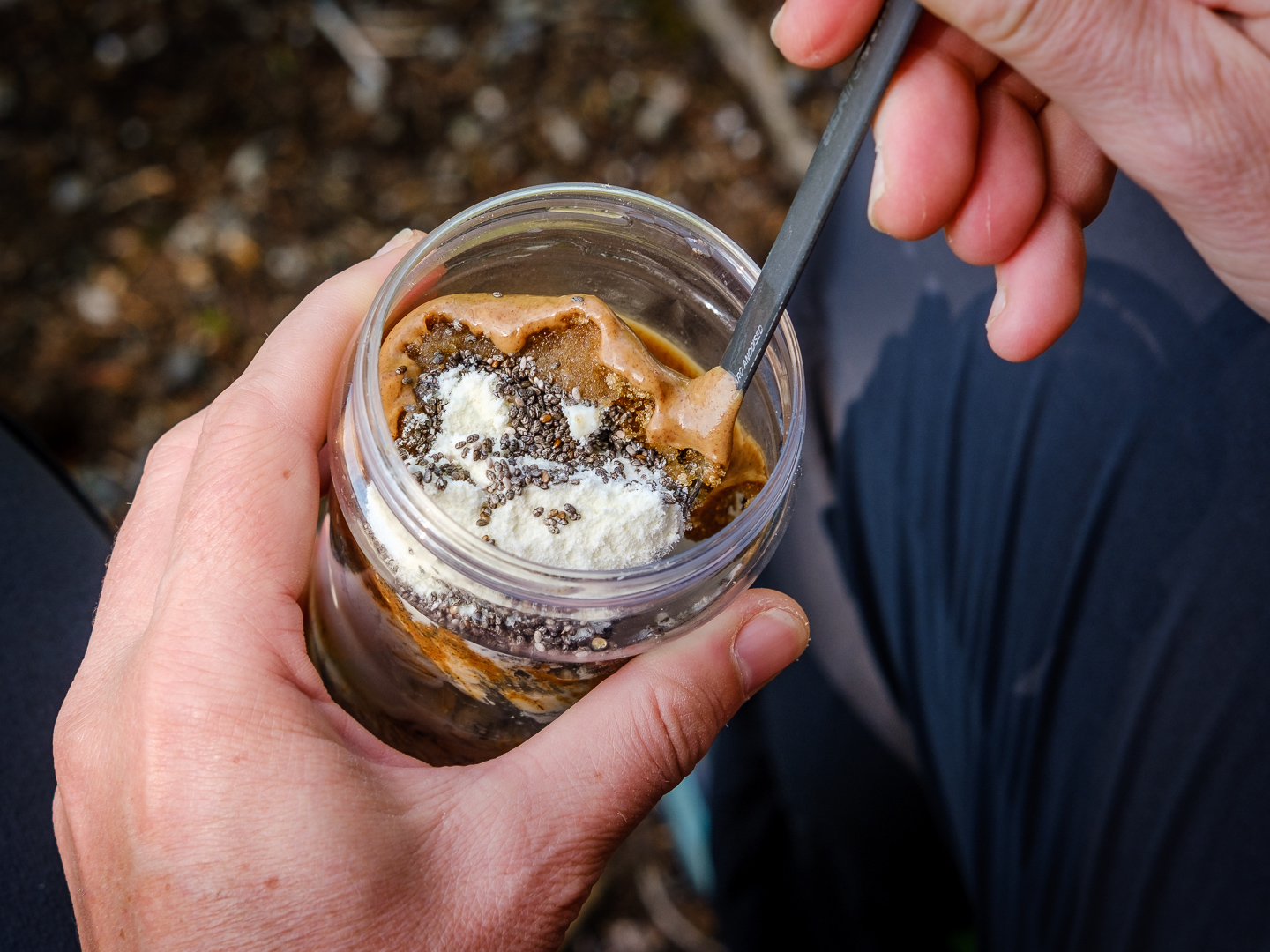 Do you like overnight oats for breakfast? This easy-to-prepare cold soak backpacking recipe is our version of overnight oats packed with nutrition to fuel your adventures. #backpackingmealideas #coldsoakhikingfood #coldbackpackingrecipes #nocookhikingfood #hikingfoodideas #overnightoats #backcountryfoodie