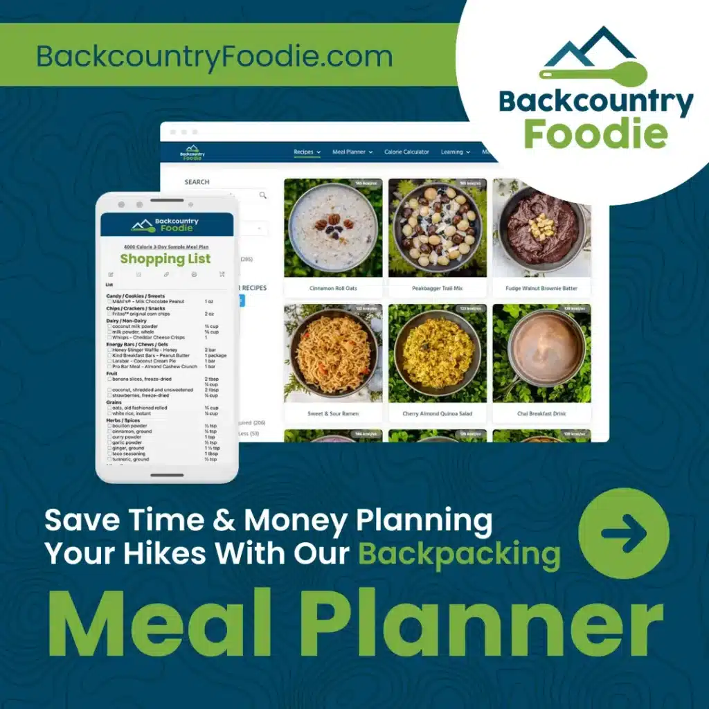 Backcountry Foodie Blog Square Image - Meal Planner webp