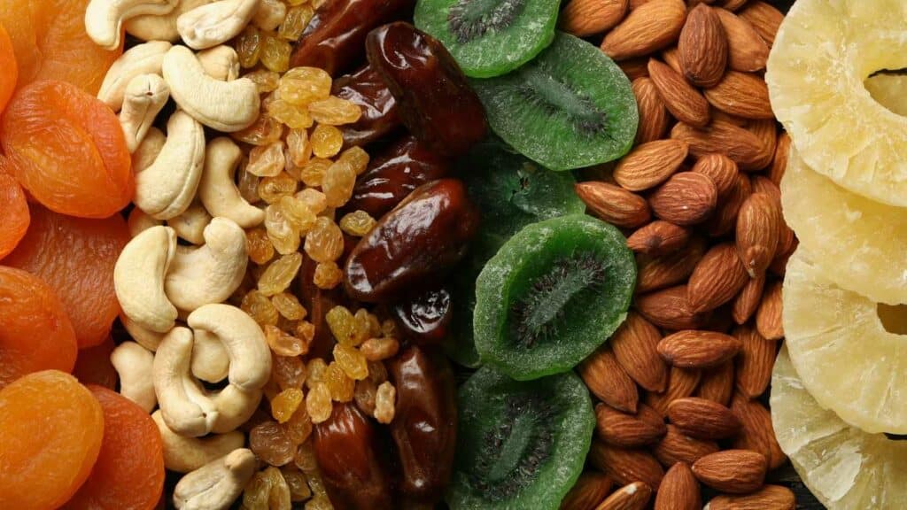 dried fruit and nuts are high energy backpacking foods