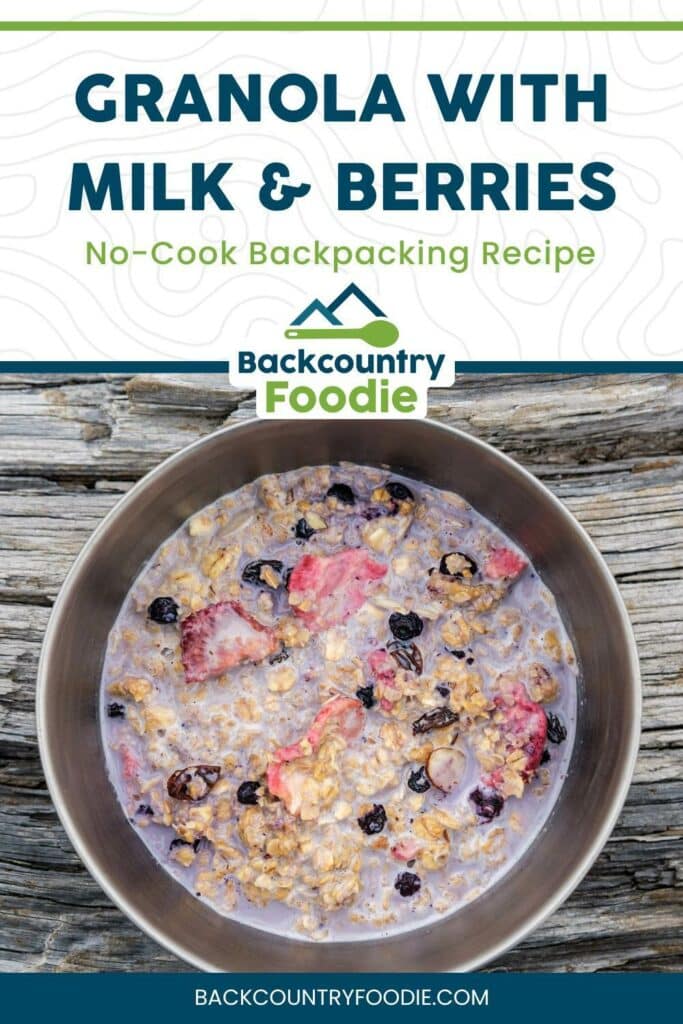 Granola with milk and berries