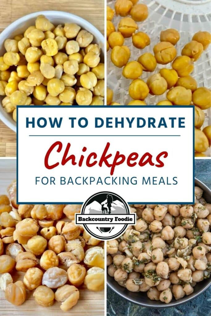 Learn how to safely dehydrate or freeze-dry chickpeas for backpacking meals. Then put your new skill to use with our tasty Brownie Batter Hummus Recipe!  #howtodehydratechickpeas #howtofreezedrychickpeas #dehydrated chickpeas #backpackingmealideas #howtodehydratefood #backcountryfoodie