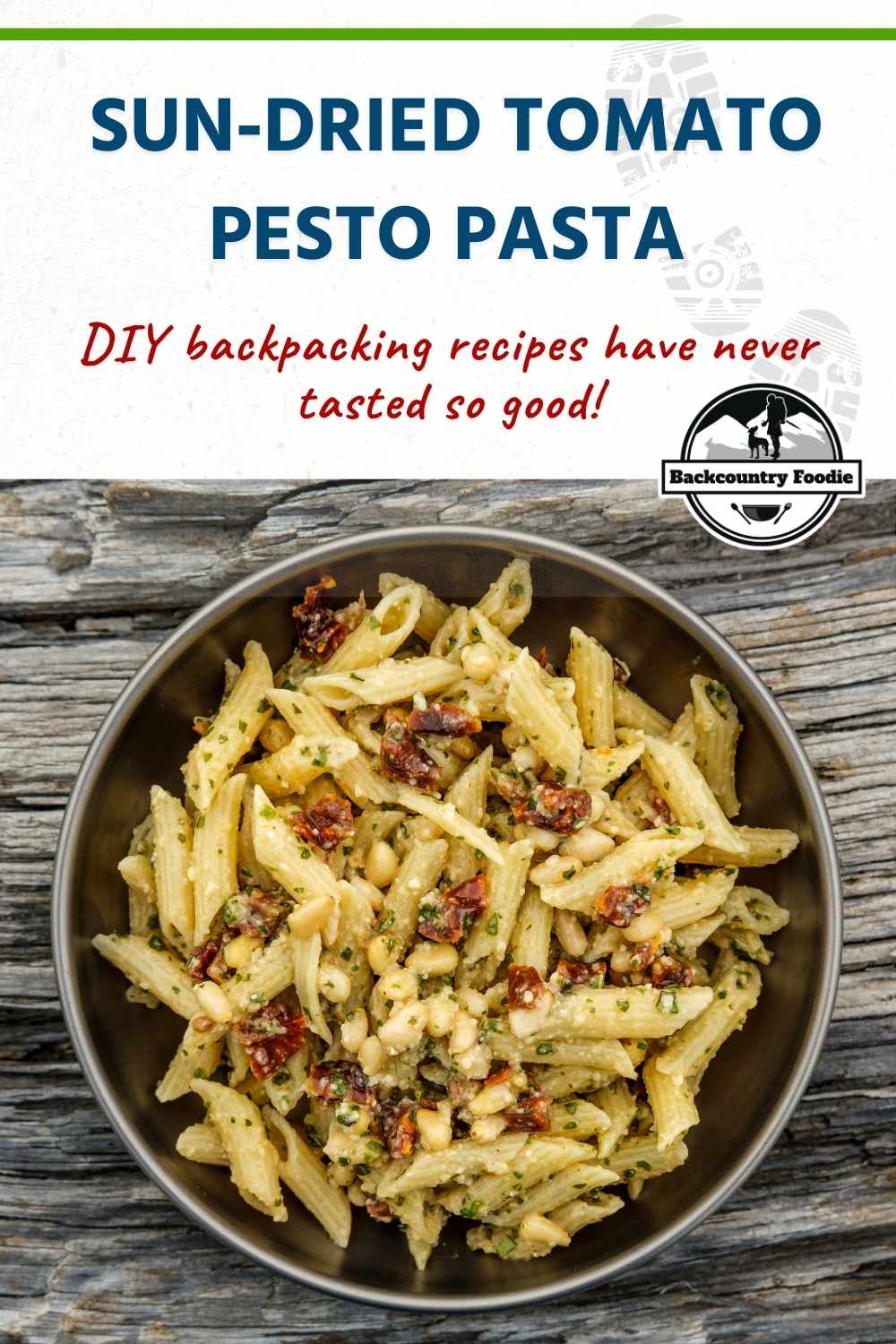 This grocery-friendly cold soak backpacking pesto recipe packs a flavorful punch with no fresh basil required. You may find yourself eating it at home, too! #backpackingmealideas #backpackingfoodrecipes #coldsoakbackpackingrecipes #dehydratedbackpackingmeals #backcountryfoodie