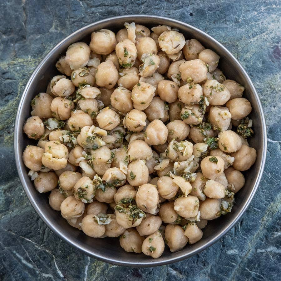 Marinated Chickpea Backcountry Foodie ultralight backpacking cold soak recipe