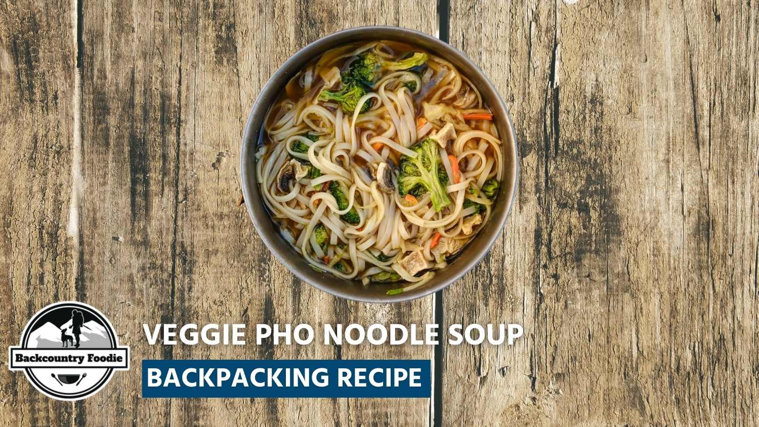 Have you ever looked back over several days of hiking and wondered if you’ve eaten a single vegetable? Bringing a few servings of this veggie pho noodle soup will solve that problem. Get all your veggies for the day in one cozy little package. We even eat this soup for dinner at home on a regular occasion. You can also enjoy 200+ more recipes like this one at backcountryfoodie.com. #veggiephonoodlesoup #diybackpackingmeals #bestdeydratormeals #dehydratorrecipes #backpackingrecipes #freezerbagcooking