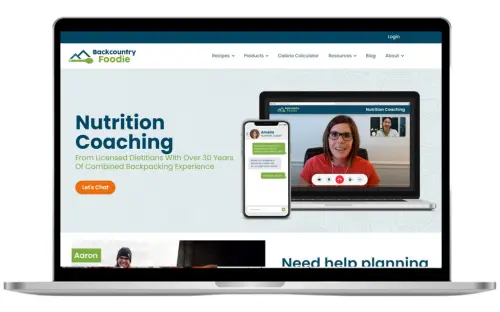 backpacking nutrition coaching laptop image