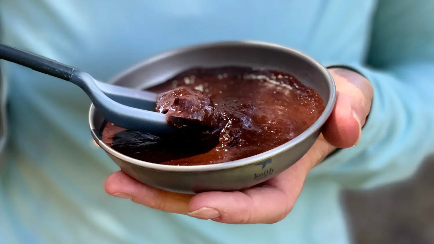 brownie batter hummus hiker holding thumbnail image