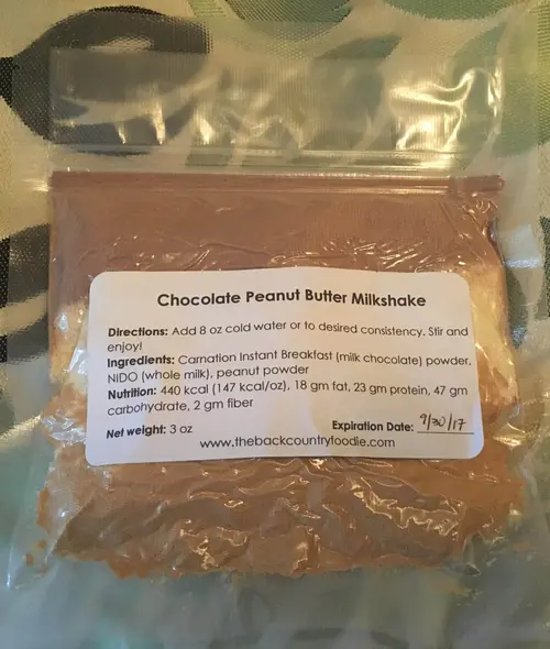 crunch-time-foodie chocolate peanut butter shake vacuum sealed bag