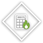 Icon of a calculator with a flame, representing Backcountry Foodie's hiking calorie calculator for precise backpacking meal planning.