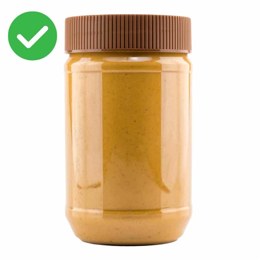 peanut butter jar green checkmark
